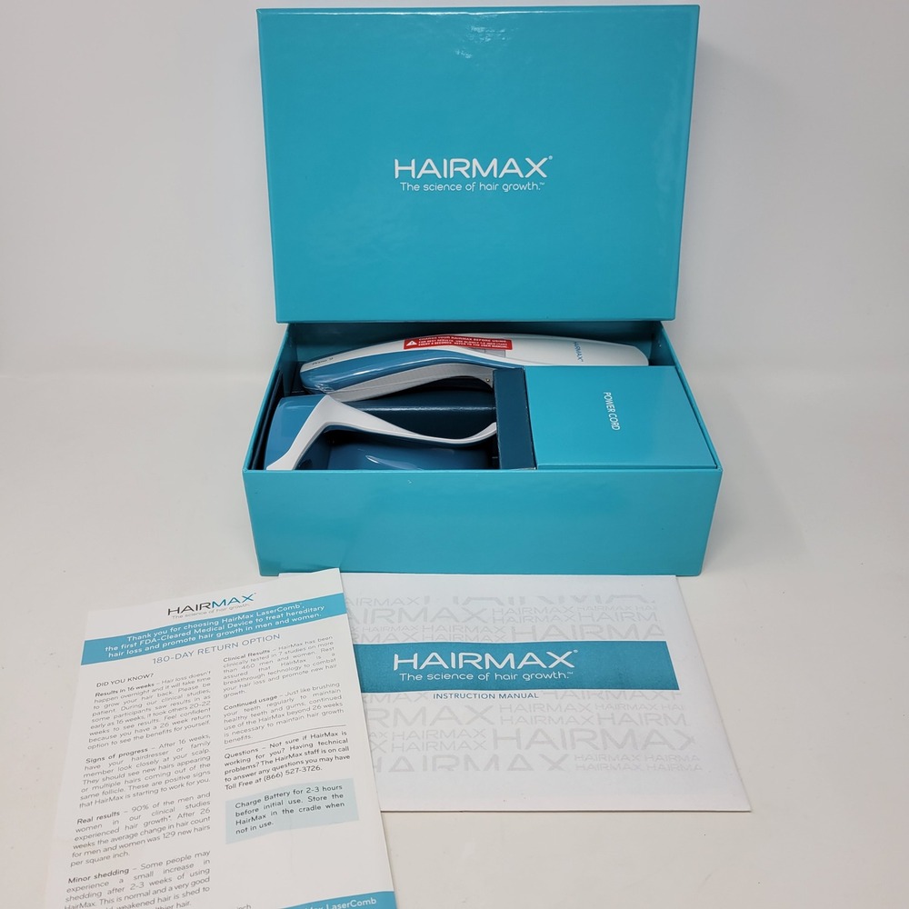 HairMax Prima 9 LaserComb Hair Growth Laser Light Device Blue White PRIMA 9-KIT